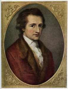 Abb. 1. Porträt Johann Wolfgang von Goethe, gemalt von Angelika Kauffmann in Rom, 1787/1788. Künstlerpostkarte.
